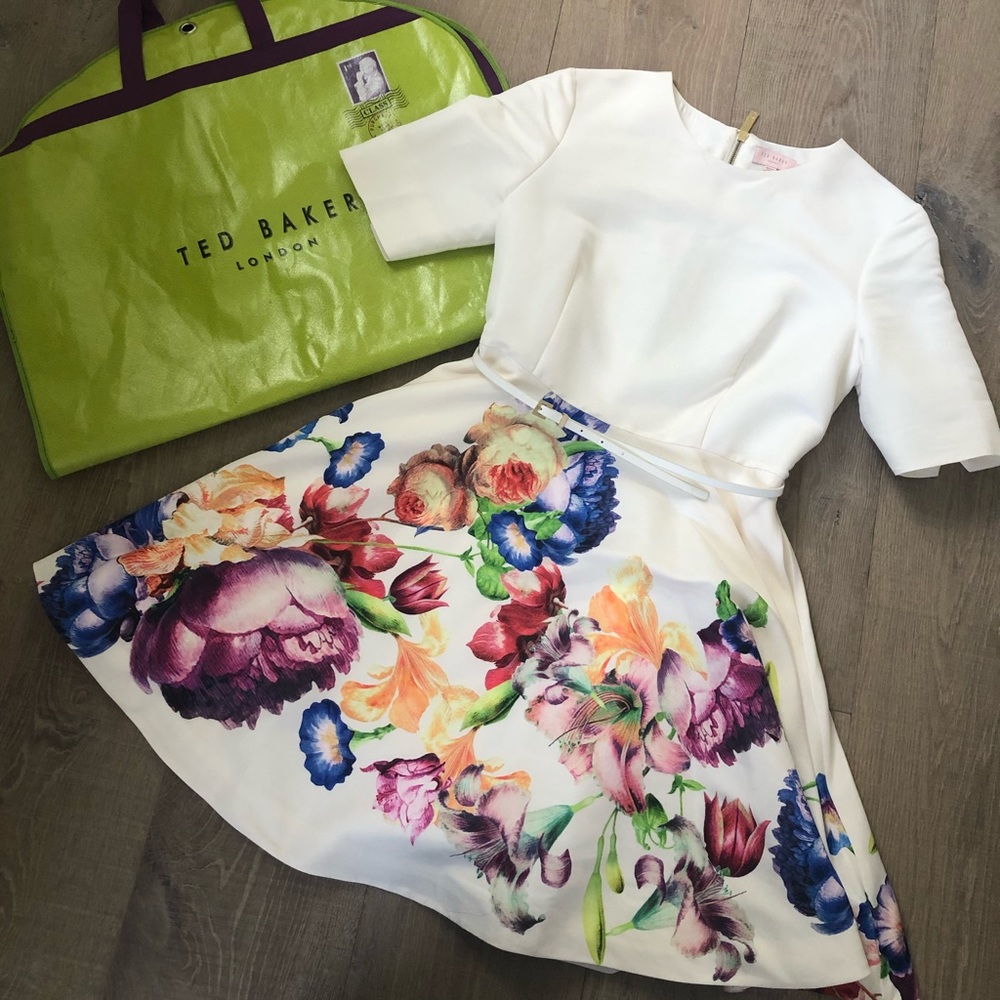 Ted Baker Size 4 (US 10) Short Sleeve Floral Dress